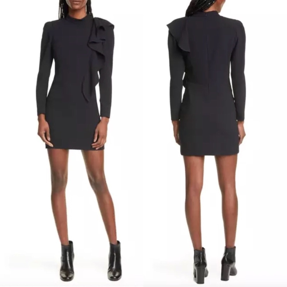 IRO Deteo Long-sleeve Ruffle Mini Dress  40 / US 8